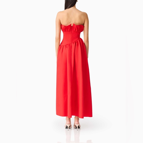 Elliatt Laurel Strapless Maxi Dress In Red Size S NWT Flaw Noted!!!! - Picture 5 of 9